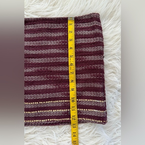Y2K Abercrombie Fitch Tweed Mini Skirt Womens‎ Size 4 Burgundy Gold Trim - Picture 7 of 7